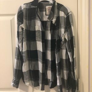 Black and White Plaid Button Up Shirt
